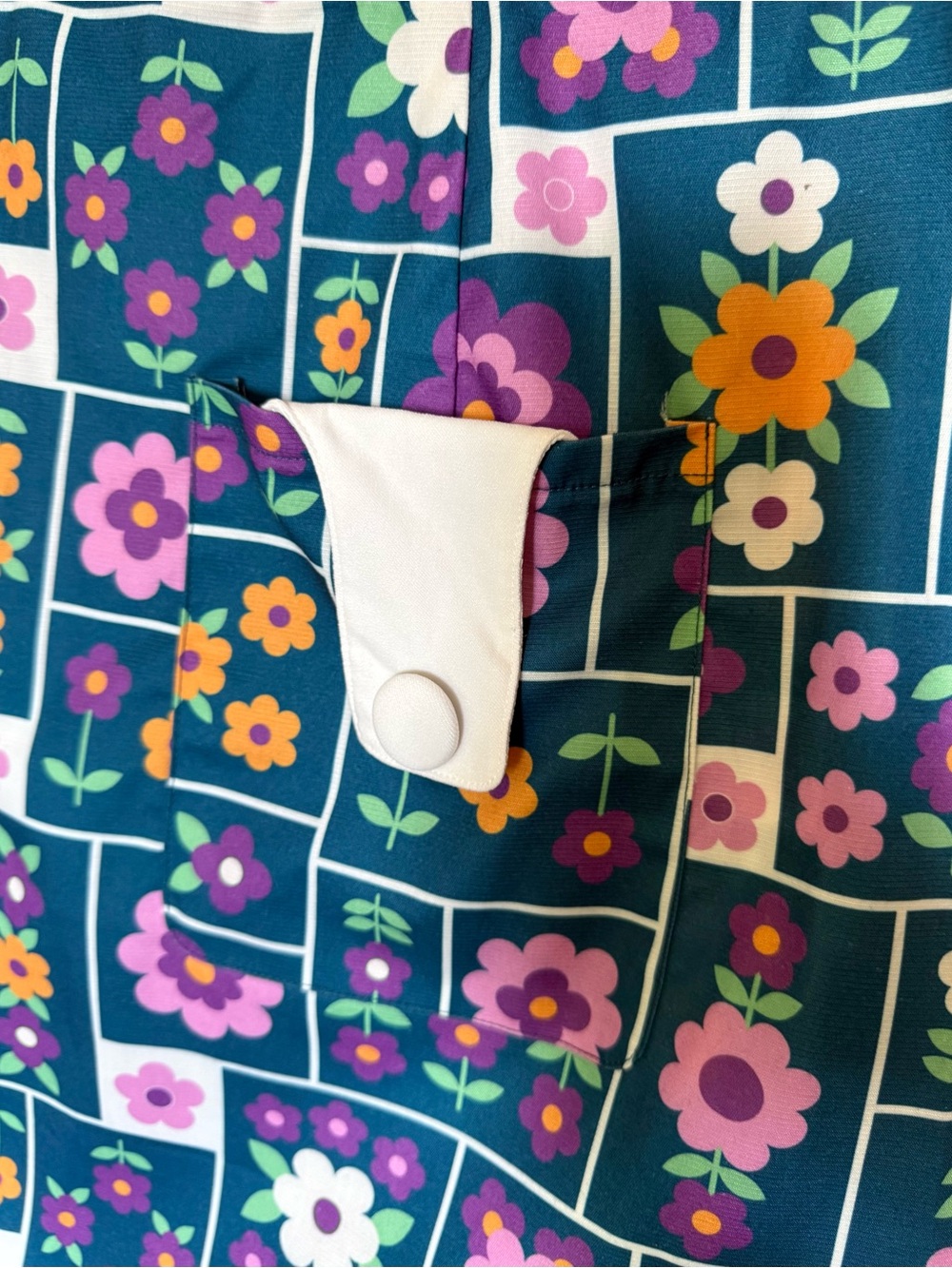 Smak Parlour x Unique Vintage 1960s Teal Wallpaper Floral Mini Skirt, Plus XXL - Picture 8 of 10
